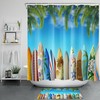 Tropical Paradise Shower Curtain With Palm Trees And Beach Quotes