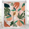 Tropical Peach Shower Curtain For Botanical Bathroom Decor