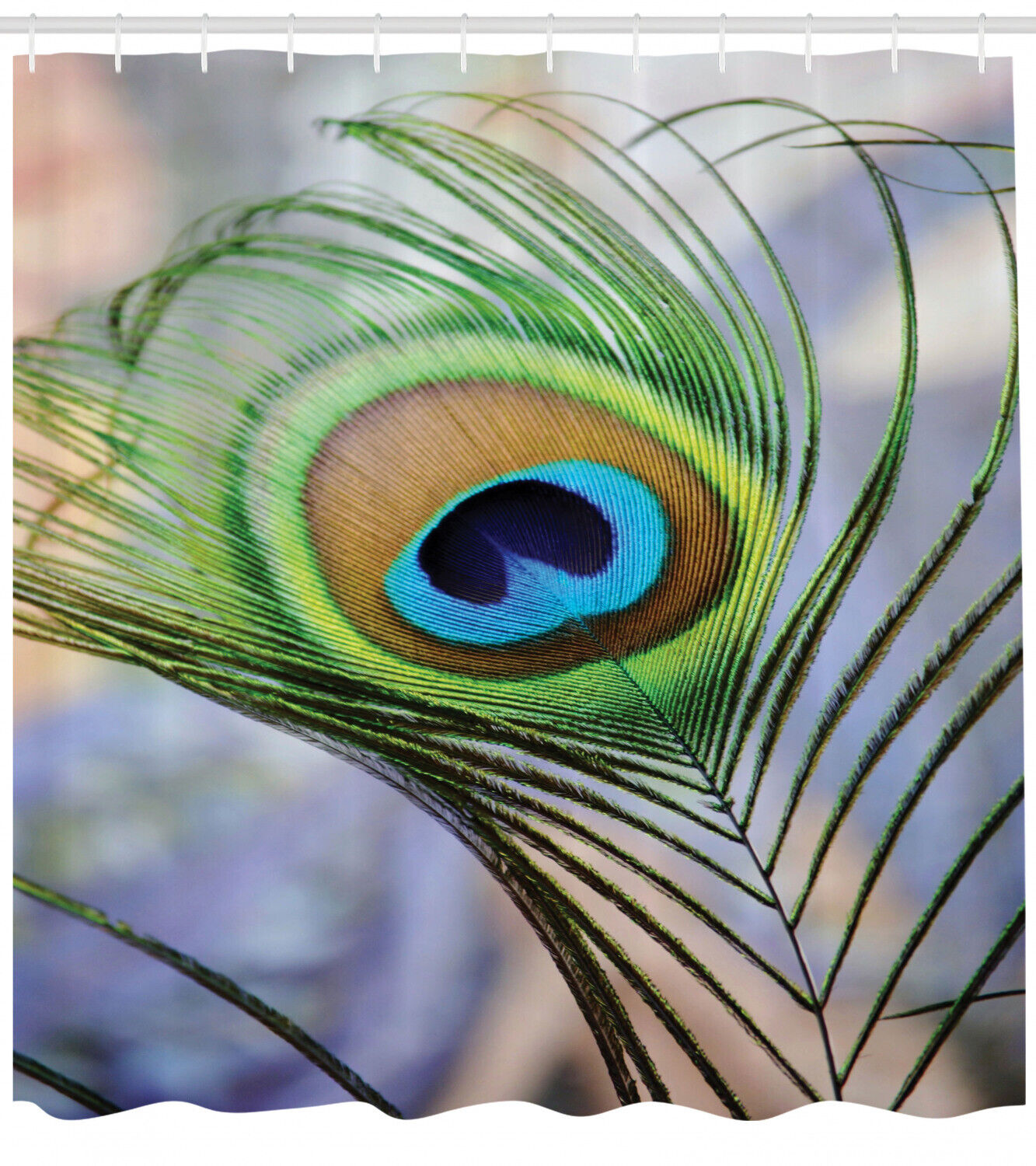 Tropical Peacock Bird Feather Wildlife Colorful Tree Fabric Shower Curtain