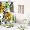 Tropical Pineapple Fruit Waterproof Shower Curtain For Bathroom