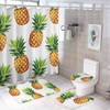 Tropical Pineapple Shower Curtain, Waterproof Bathroom Decor by Vantaso