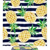 Tropical Pineapple Stripe Pattern Shower Curtain 