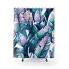 Tropical Pink Green Blue White Unique Designer Shower Curtain For Beautiful And Trendy Bathroom Decor