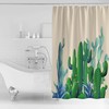 Tropical Plant Cactus Succulent Shower Curtain - Washable And Waterproof Bath Curtain