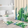Tropical Plant Green Succulent Print Shower Curtain for Rustic Summer Farmhouse Bathroom