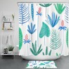 Tropical Plant Monstera Palm Leaf Flower Shower Curtain for an Exotic Bathroom Makeover
