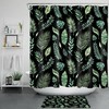 Tropical Plant Palm Leaf Shower Curtain In Black Background, Bring Some Tropics To Your Bathroom Decor