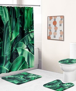 Tropical Plantain Leaf Shower Curtain for Natural Bathroom Decor