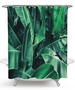 Tropical Plantain Leaf Shower Curtain for Natural Bathroom Decor