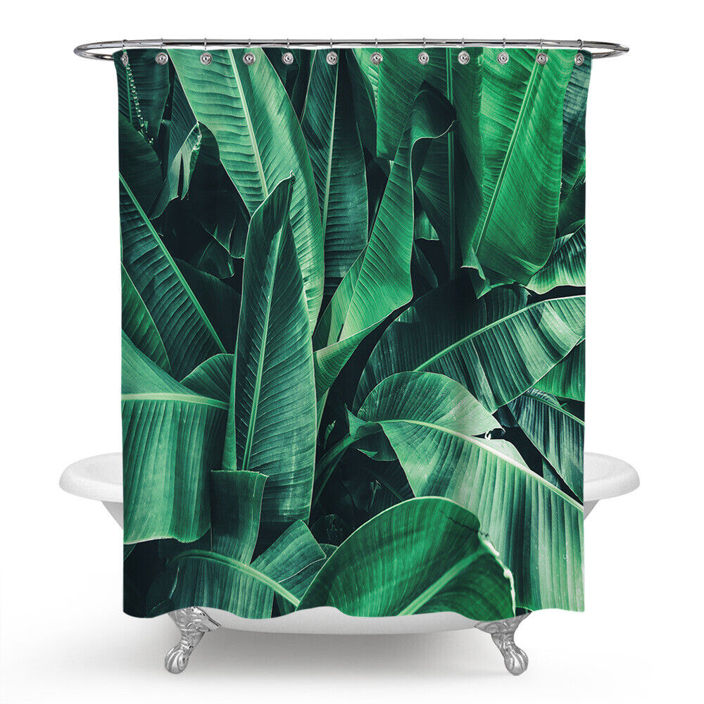 Tropical Plantain Leaf Shower Curtain for Natural Bathroom Decor
