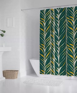 Tropical Plants Palm Leaves Print Boho Shower Curtain For Bathroom Bath And Waterproof Durability