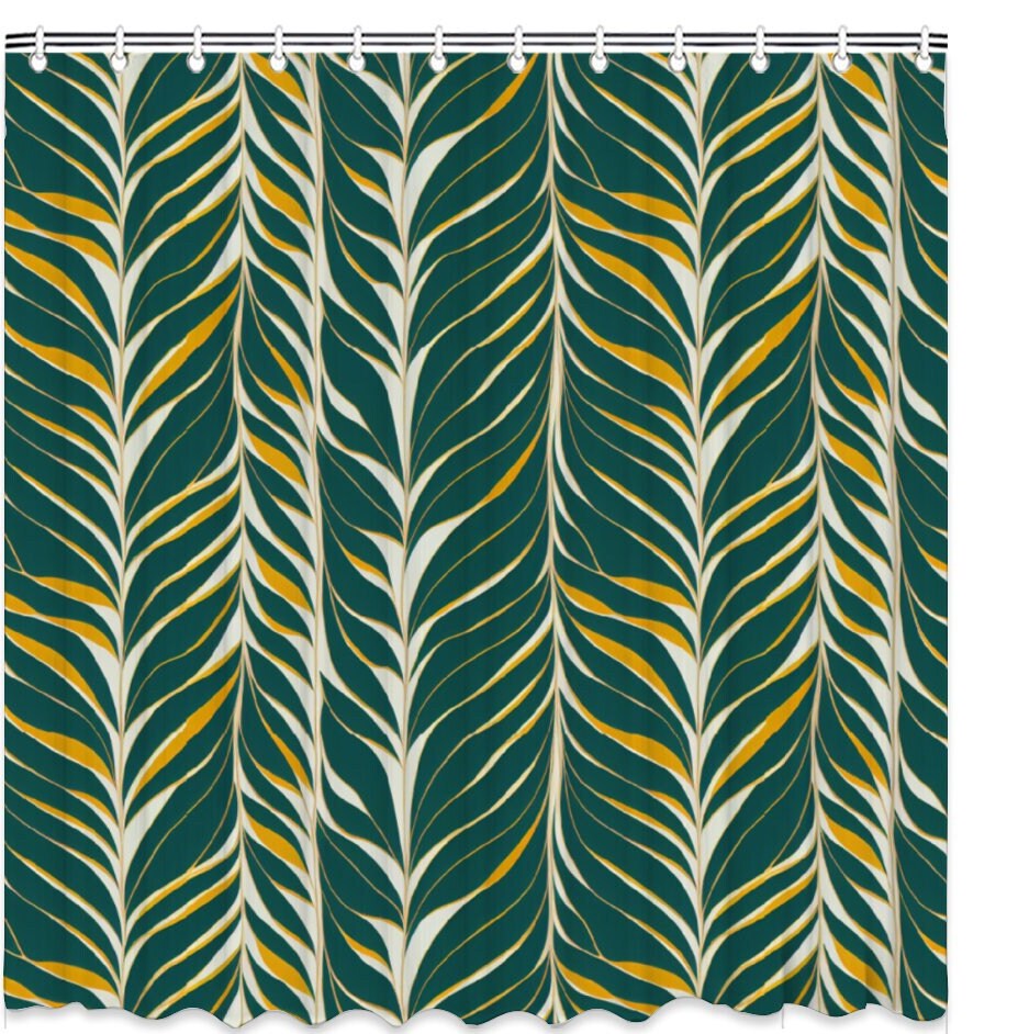 Tropical Plants Palm Leaves Print Boho Shower Curtain For Bathroom Bath And Waterproof Durability - Image 2