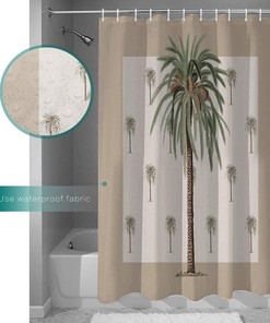 Tropical Plants in Summer Beach Palm Trees Shower Curtain for Bathroom Decor