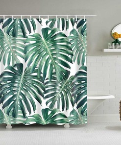 Tropical Rain Forest Plant Fabric Shower Curtain For Your Modern Bathroom Decor