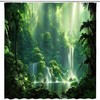 Tropical Rainforest Jungle Waterfall Shower Curtain for a Serene and Nature Inspired Bathroom