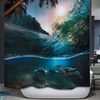 Tropical Sea Palm Turtle Swimming Shower Curtain for a Relaxing Bathroom