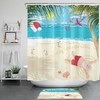 Tropical Shower Curtain - Palm Trees And Ocean Bathroom Accessory