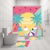 Tropical Shower Curtain With Coconut Flamingo And Pineapple For Beach And Bathroom Decor