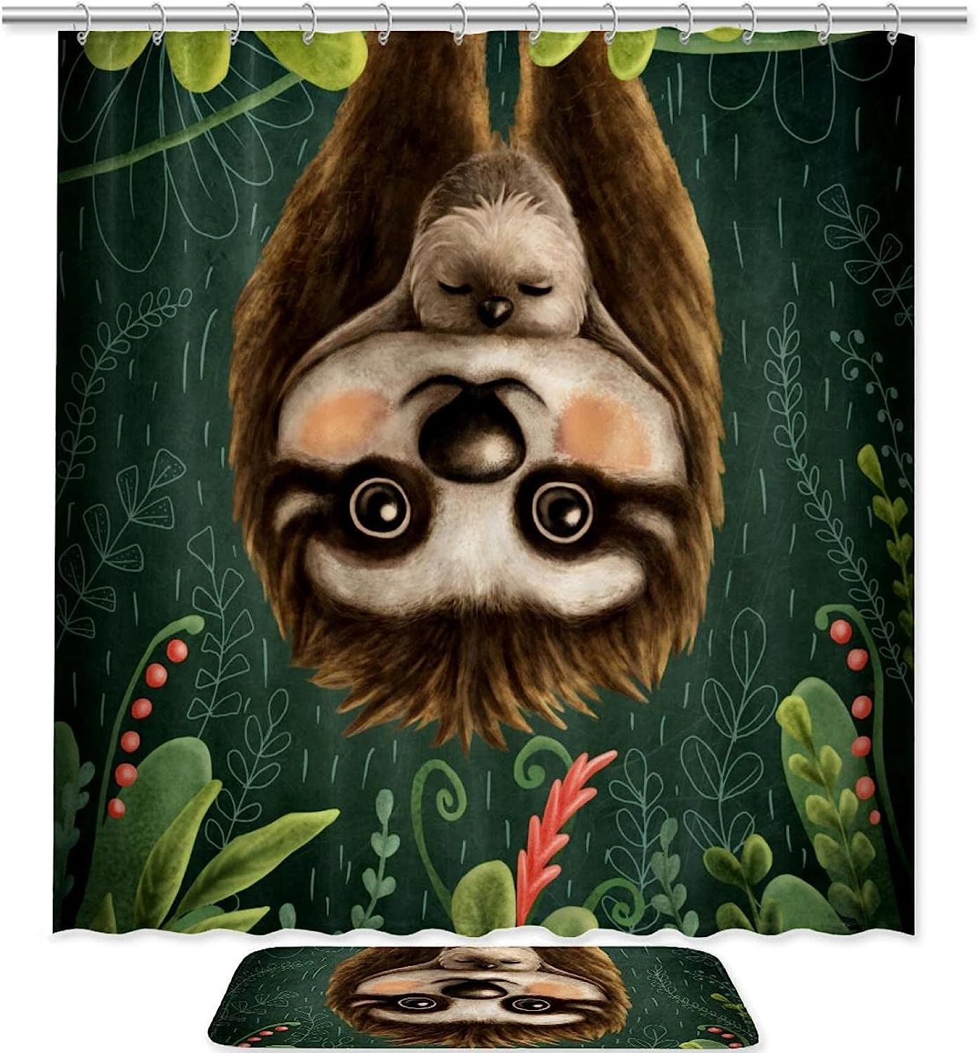 Tropical Sloth Shower Curtain, Add a Summery Touch to Your Bathroom