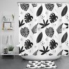 Tropical Style Palm Leaves Print Shower Curtain For Bathroom