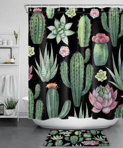 Tropical Succulent Plant Shower Curtain 