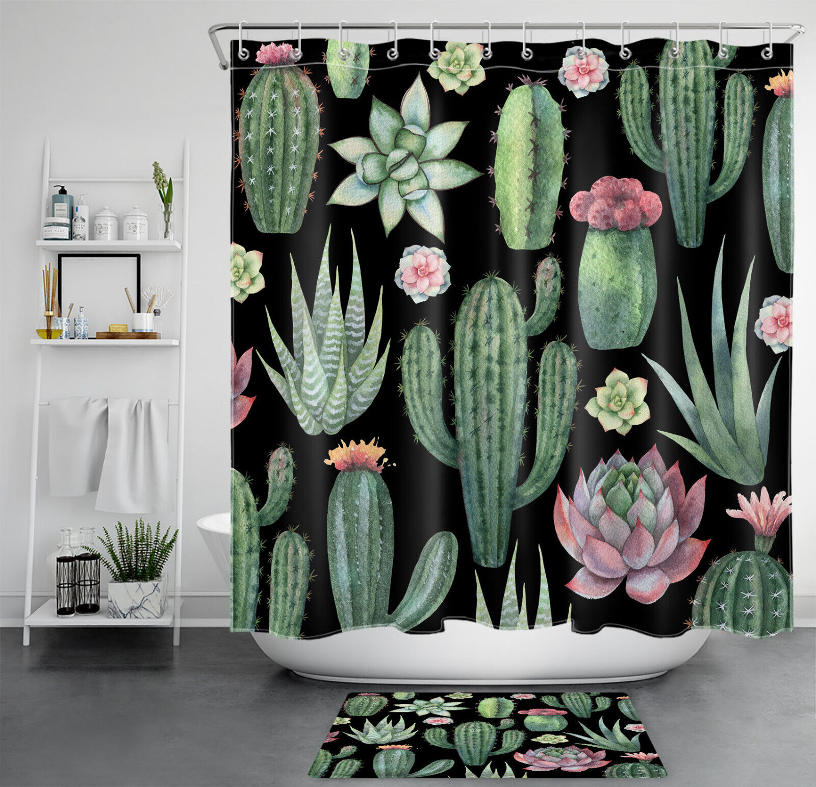 Tropical Succulent Plant Shower Curtain