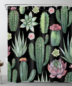 Tropical Succulent Plant Shower Curtain