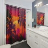 Tropical Sunset Golden Hour Shower Curtain, Perfect For Beach Theme Bathroom Decor