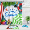 Tropical Surfboard Shower Curtain for Summer Bathroom Decor 