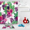 Tropical Toucan Flamingo Flowers Leaves Waterproof Shower Curtain