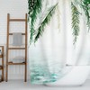 Tropical and Watercolor Floral Forest Green Shower Curtain 