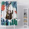 Tropics & Lazy Sloth Shower Curtain for Artistic Maximalist Bathroom Decor 