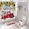 Truck Cow Sunflower Shower Curtain, Rustic Bathroom Accessory for Your Farmhouse-Inspired Bathroom