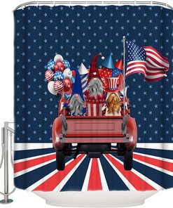 Truck Star July 4Th Independence Day Gnomes Shower Curtain For Patriotic Vibe