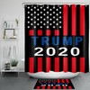 Trump America 2020 Red Striped White Stars Shower Curtain for Bathroom Decor