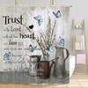 Trust in The Lord Shower Curtain Rustic Farmhouse Inspirational Bible Verse Bathroom Accessory