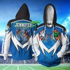 Tshirt Sweater Custom Name 3D All Over Print Zip Up Hoodie - Canterbury Bankstown Bulldogs Nrl 