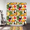 Tucan And Tropical Flower Printed Shower Curtain: Exotic And Vibrant Bath Accessory