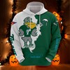 Tulane Green Wave Mascot Long Sleeve 3D Zip Hoodie For Fans