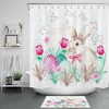 Tulip Colorful Eggs Easter Bunny Shower Curtain Bathroom Accessory 