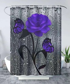 Tulip Flower Waterproof Shower Curtain for a Floral Bathroom Accessory