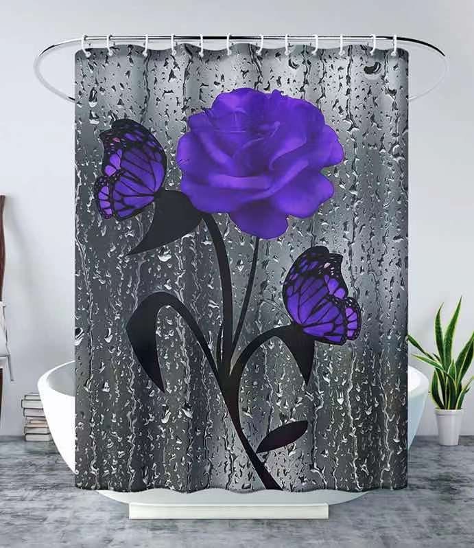 Tulip Flower Waterproof Shower Curtain for a Floral Bathroom Accessory