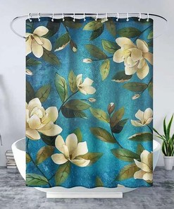 Tulip Flower Waterproof Shower Curtain for a Floral Bathroom Accessory