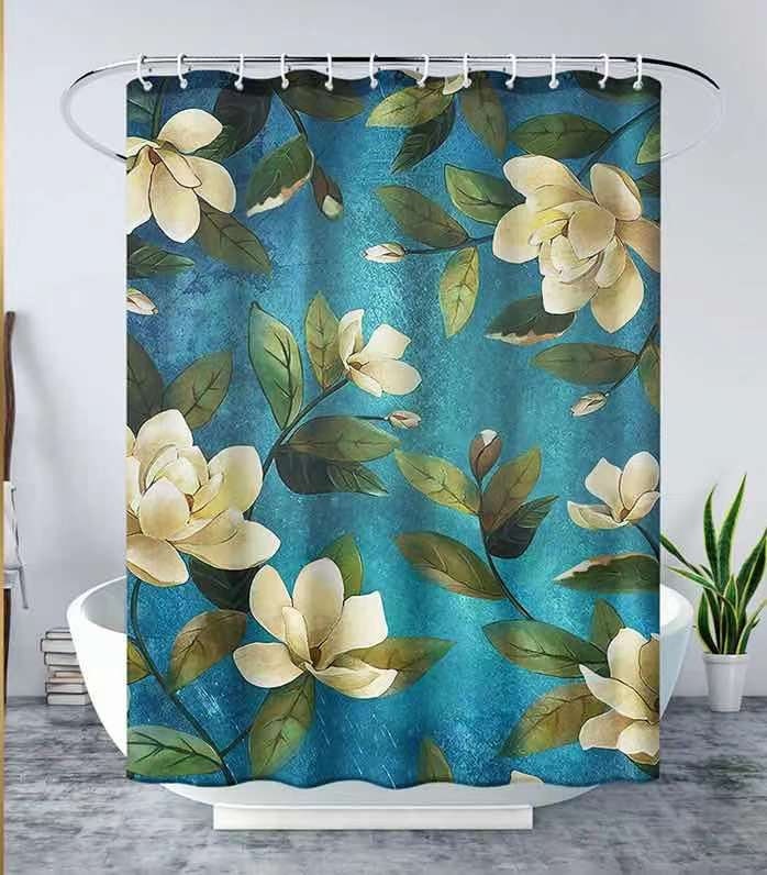 Tulip Flower Waterproof Shower Curtain for a Floral Bathroom Accessory