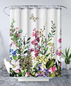 Tulip Flower Waterproof Shower Curtain for a Floral Bathroom Accessory