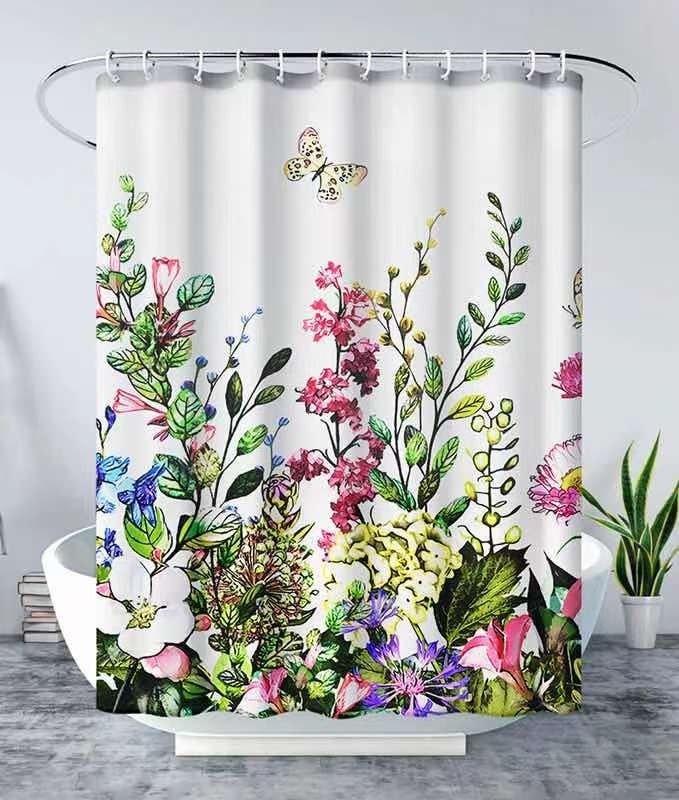 Tulip Flower Waterproof Shower Curtain for a Floral Bathroom Accessory