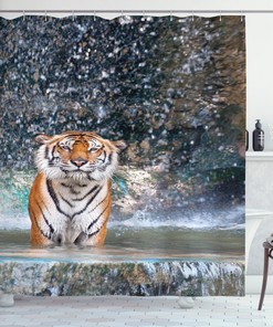 Turn Your Bathroom Into a Wildlife Sanctuary with Tiger Shower Curtain