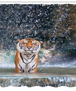 Turn Your Bathroom Into a Wildlife Sanctuary with Tiger Shower Curtain