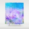 Turquoise And Violet Geometric Pattern Shower Curtain For Bathroom Decoration