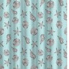 Turquoise Gray White Ocean Starfish Design Fabric Shower Curtain for a Relaxing Bath Experience